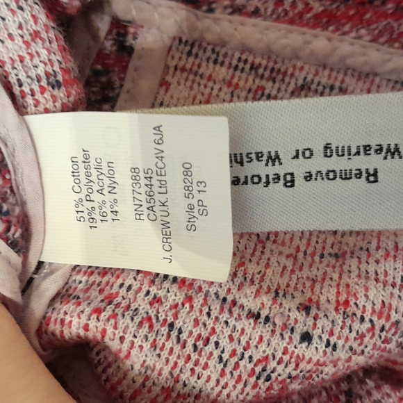 J. Crew NEW NO TAGS Micro Tweed Zip Knit Jacket in Poppy - Picture 5 of 7